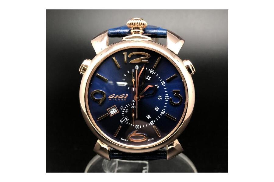 上品なスタイル MILANO GaGa ガガミラノ 46mm 青 ブルー 時計 腕時計 ...