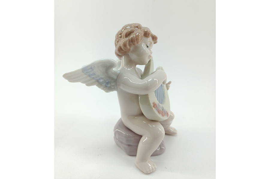 純正買取LLADRO 天使のメロディ アダージョ6628 1998年製 約15cm 置物 陶器 リヤドロ ◆3109/宮竹店 リヤドロ
