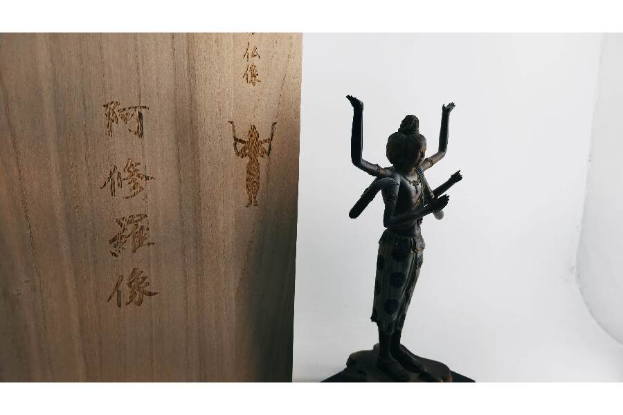 仏教美術　古鉄　武人像　人物像　置物　M　R5206