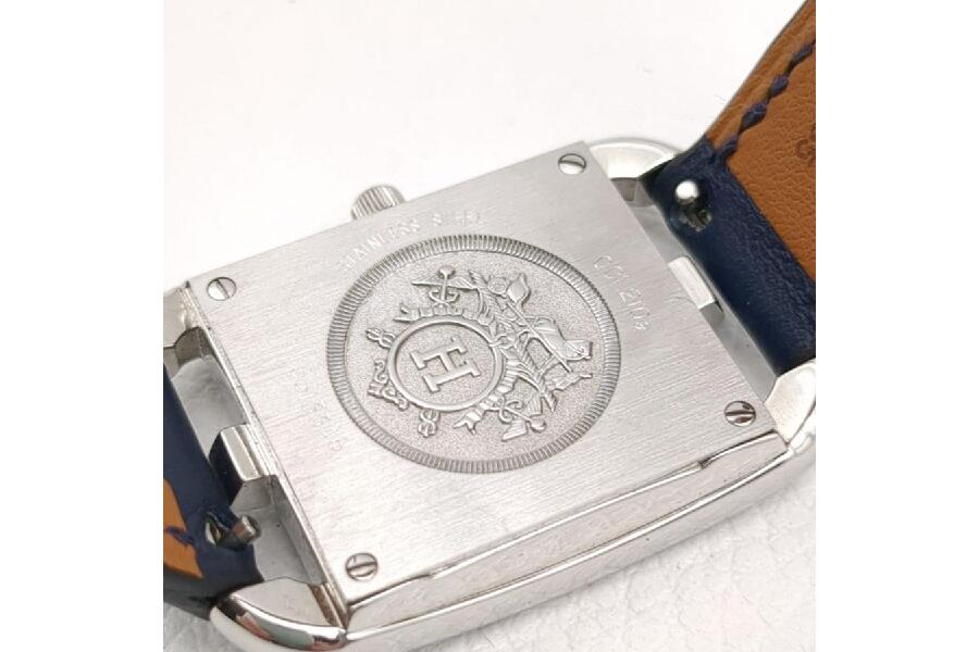 HERMES CC1.210a ケープコッド レザーベルト スクエア クォーツ 腕時計 
