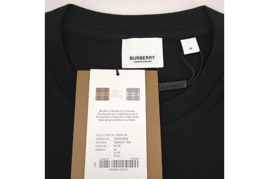 未使用】 BURBERRY 半袖Tシャツ メンズ ブラック サイズM