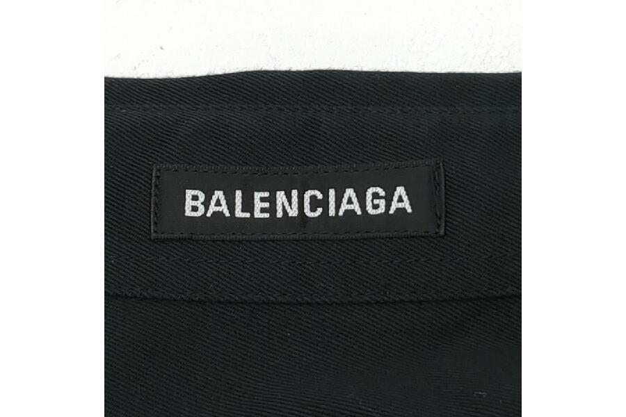 バレンシアガ ワークシャツ SIZE 38 ブラック ロゴ ダブルスリーブシャツ メンズ 古着 BALENCIAGA  中古入荷しました♪｜2024年10月26日｜静岡県のリサイクルショップ ピックアップ静岡清水店