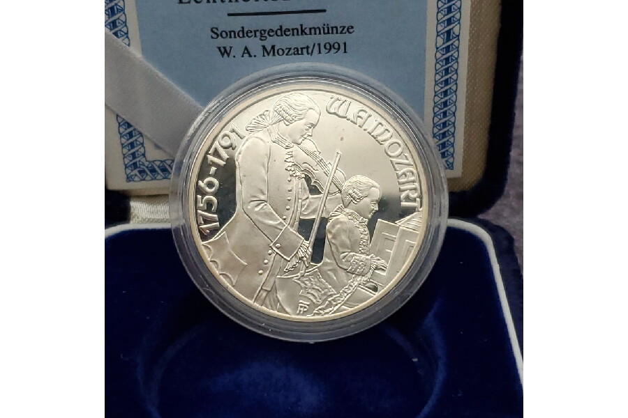 オーストリア 1991年 モーツァルト没後200年　記念　銀貨  2枚セット