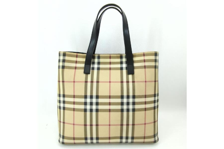 バーバリー トートバッグ ノヴァチェック ベージュ PVC BURBERRY LONDON 中古  入荷しました♪｜2024年02月26日｜静岡県のリサイクルショップ キンバリー藤枝インター店