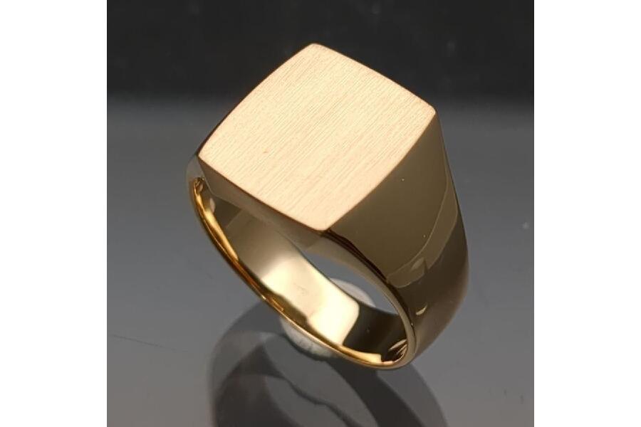 印台リング K18 14.3g 18.5号 イエローゴールド 金 メンズ ジュエリー Gold Signt Ring 磨き済 中古  入荷しました♪｜2024年08月24日｜静岡県のリサイクルショップ キンバリー藤枝インター店