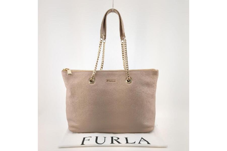 大阪買蔵 フルラ FURLA レザー トートバッグ ゴールド金具 肩掛け可